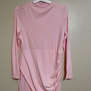 Long sleeve pink dress